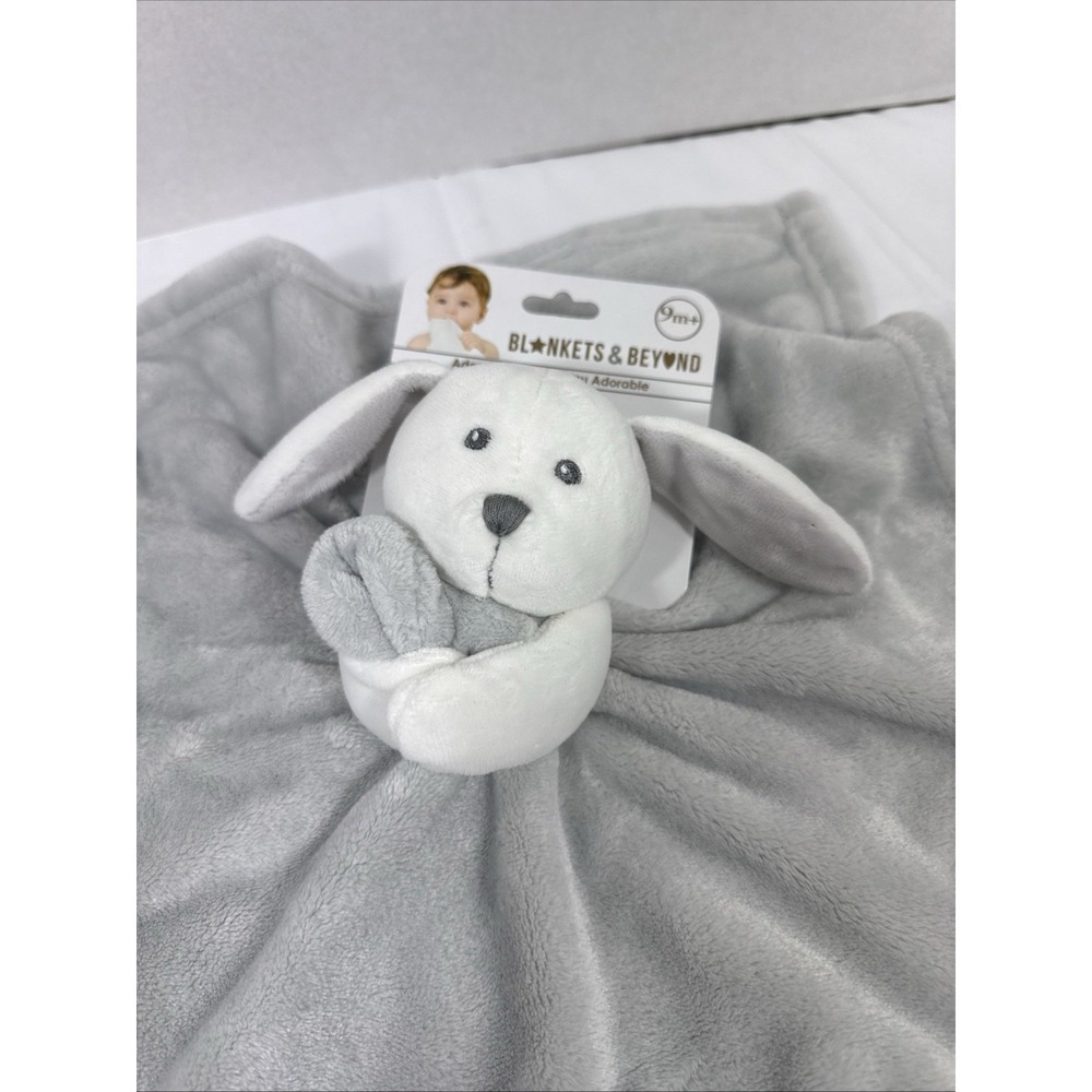 Lovey Bunny Plush Blankets & Beyond Gray Rabbit Gray Baby Security Blanket Soft - Picture 3 of 15
